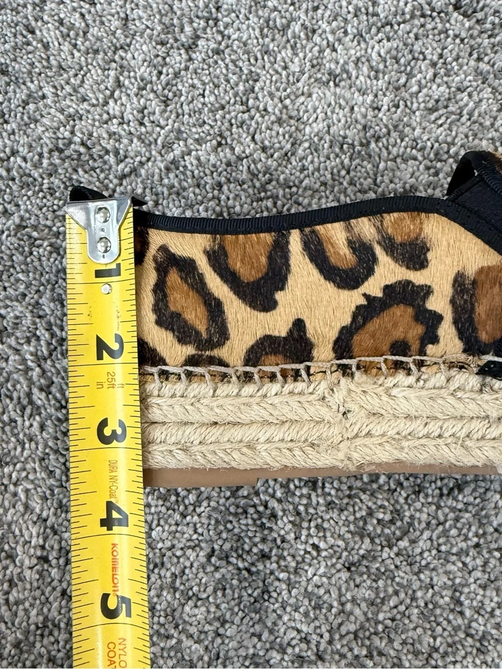 Sam Edelman Carrin Calf Hair Leopard Print Platform Espadrilles Women's US 7